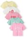 Minoti T-shirt meisjes 5-pack cropped grafische print - korte mouw