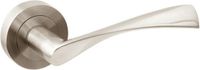 Emuca Klinken Twist voor binnendeur, met rozet D.50 mm, Aluminium, satijnnikkel, 1 set.