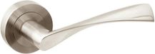 Emuca Klinken Twist voor binnendeur, met rozet D.50 mm, Aluminium, satijnnikkel, 1 set.