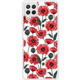 Samsung Galaxy A22 Fleurs de pavot Verstevigd hoesje met sublimatie bedrukking