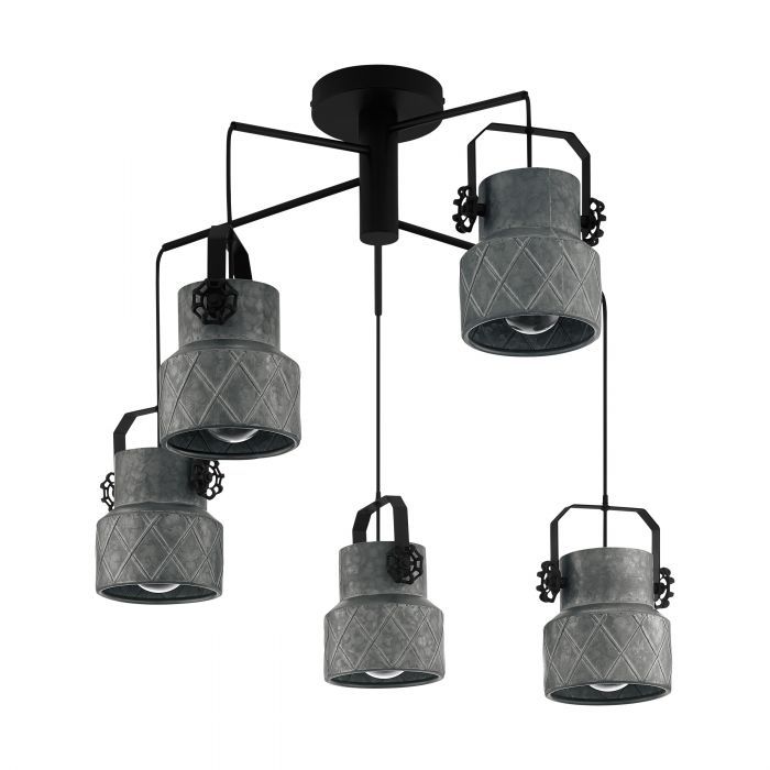 EGLO Hilcott Hanglamp - Zwart - E27 - 150cm