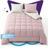 Slaapspeciaal Candas Import Export Slaapspeciaal Eazydekdekbed Supersoft Roze/Ivoor 240x220 cm