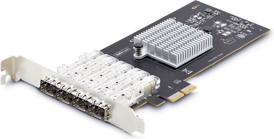 StarTech.com 4-Port Gigabit Ethernet Network Card - PCIe 2.0 x2, Intel I350-AM4, 1000BASE, Black