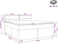 vidaXL Boxspringbed met matras, lichtgrijs, 180 x 200 cm