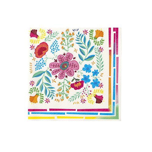 Talking Tables Talking Tables Boho kleurrijke papieren servetten met bloemenprint | Wegwerpservietten voor zomer dineren, BBQ, picknick, kinderverjaardag Encanto Party, Festival, NAPKINFLORAL, Pack van 20, 33 x 33