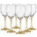 Glasmark Krosno Wijnglas 0,3L Rode Wijn Wijnglazen Set Glazen Witte Wijn Rode wijnglazen Witte Kelkglas Glas Vaatwasserbestendig Transparant Goud 6 X 300 Ml