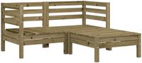 vidaXL Tuinbank 2-zits met voetenbank geïmpregneerd hout