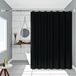 Merkloos Rideau de douche Noir 180x180 cm PEVA Plastique Inclus Anneaux