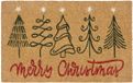 Hanse Home Kokos Deurmat Kerst - Antislip Vuilvanger Mat Natuurlijk voor Binnen, Deurmat Vijf Kerstbomen Kokosvezelmat voor Entree & Overdekte Buitenruimte - 40x70cm