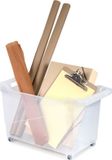 Plasticforte Opbergbox - transparant - 45 x 24 cm - kunststof - op wieltjes