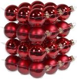 Othmar Decorations Kleine kerstballen - 36x st - rood - D4 cm - glas - kerstversiering