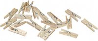 Haza-Witbaard Mini Knijpertjes - 20 stuks - Naturel - Hout - 2 cm