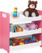Relaxdays speelgoedkast - 5 vakken - wit/roze