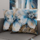 PETTI Artigiani Italiani - Paar kussenslopen 60 x 60 cm van microvezel, decoratief kussen voor slaapkamer, bank, woonkamer, set van 2 kussenslopen, bloemenpatroon 39, 100% Made in Italy