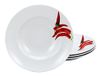 CreaTable, 23434, serie CHILLI, 4-delige serviesset, pastaborden van porselein, vaatwasser- en magnetronbestendig, Made in Europe