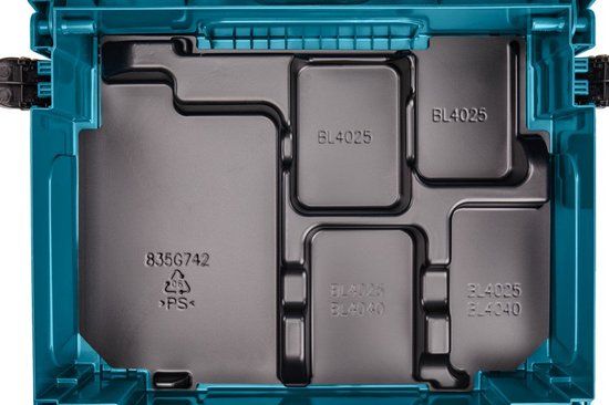 Makita Kofferinzet/inlay startset accu/lader XGT Mbox1, DC40RA, BL4025 - 835G74-2