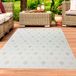 Tapis d'extérieur, tapis de terrasse, tapis de balcon avec différents motifs à carreaux de couleur crème. Dimensions : 200 x 290 cm