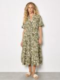 Apricot Midi-jurk met ritssluiting en tropisch bladmotief