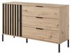 3xE living Commode 137,3 cm, 3 tiroirs, chêne Artisan et anthracite, 137,3 x 39,5 x 81,4 cm