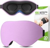 Laitver Slaapmasker voor Zijslapers, 2025 Bijgewerkt Ontwerp 3D Lichtblokkerend Oogmasker voor Dames en Heren, Comfortabel en Ademend Drukvrij Slaapmasker met Verstelbare Elastische Band, Paars