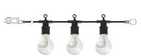 Led-lichtsnoer, ideaal voor buiten, 4,5 m, 10 lampen, 3000 K, IP44, 4,5 m, 230 VAC bij 24 V DC