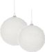 Othmar Decorations Bv 36x stuks kerstversiering witte sneeuw effect kerstballen 8 en 10 cm - Pakket - Kunststof kerstballen
