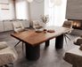 DELIFE Table à manger Edge 200x100 XL Acacia Marron Troa Métal Noir Live-Edge