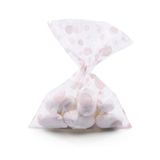 Italpak X611007091200 Transparante Uitdeelzakjes, Cellofaan Plastic Traktatie Kado Zakjes, Wit en Lichtroze, 50 stuks, 9x12,5 cm