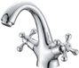 Merkloos Traditionele Vintage Monobloc Wastafelmengkraan met Dubbele Handgreep - Chroom
