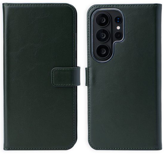 Selencia Echt Leren Bookcase voor de Samsung Galaxy S26 Ultra - Groen