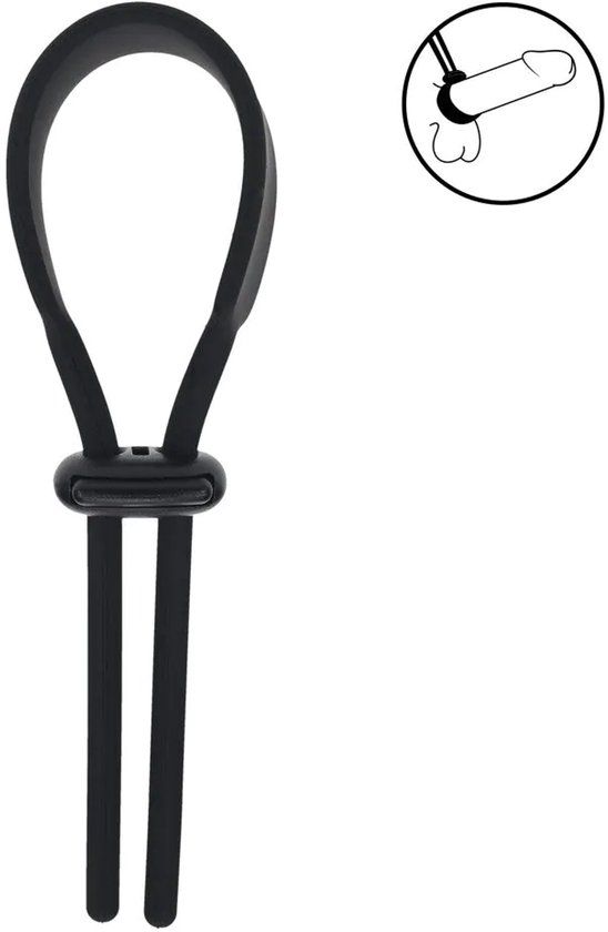 Levelz Shots BV Wide Adjustable Silicone Lasso Cockring - 5mm - Black
