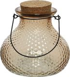 Decoris Wespenvanger/wespenval met hengsel - glas - lichtbruin - D14 x H13 cm