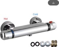Merkloos Thermostatische Douche - Muurbevestiging - Warm En Koud - Temperatuurregeling - Zilver
