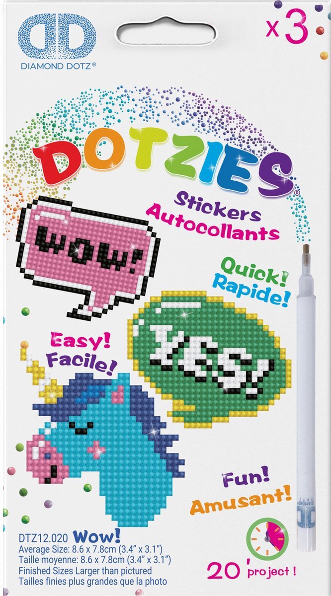 Diamond Dotz DIAMOND DOTZ Wow DOTZIES Stickers - Diamond Painting - 1.434 Dotz - 8x8 cm