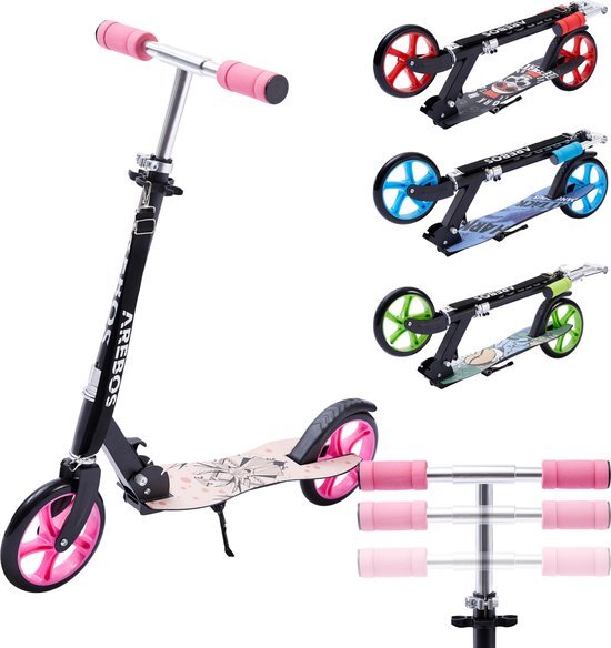 Arebos Step City Step Kinderscooter Volwassenen Step Roze