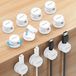 Supports de câble magnétiques, pivotants à 360°, auto-adhésifs, 12 pièces, blanc