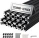 VEVOR 2020 Aluminiumprofielen, 10 stuks, 122 cm, Geanodiseerde T-Sleuf Aluminiumprofielen Volgens EU-Norm, Zeer Sterke Geëxtrudeerde Profielen, Aluminium Rail voor 3D-Geprinte Onderdelen, CNC-Werkbanken en -Montage, Zwart