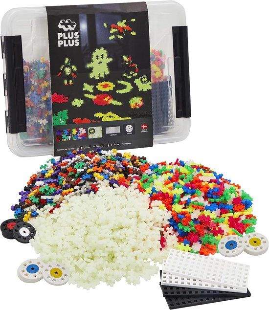 Plus-Plus Glow in the dark Opbergbox Build and 2000 delige bouwset