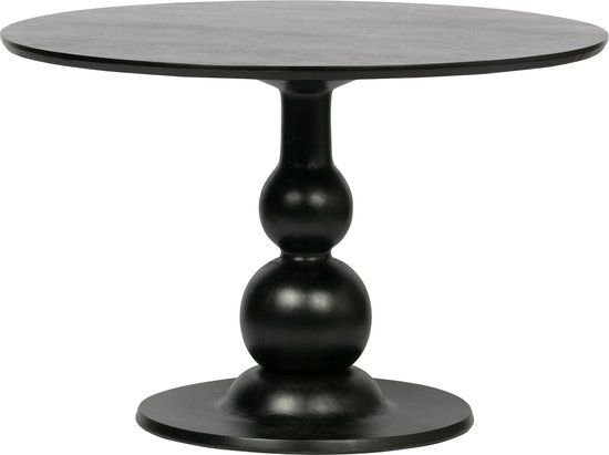 BePureHome Blanco Eettafel - Mangohout - Zwart - Rond - 120 cm