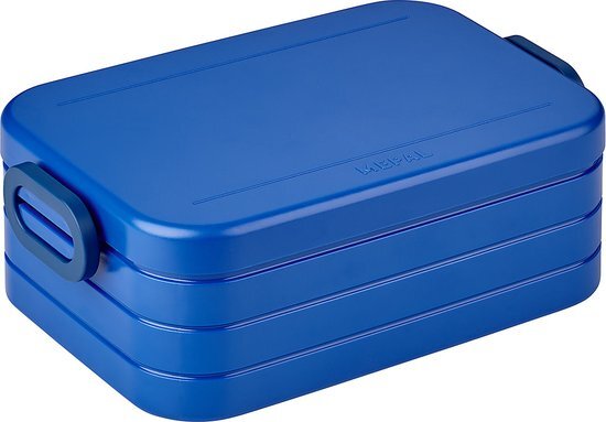 Mepal Take a Break Midi Lunchbox, broodtrommel met scheidingswand, geschikt voor maximaal 4 boterhammen, 900 ml, Vivid Blue (blauw)