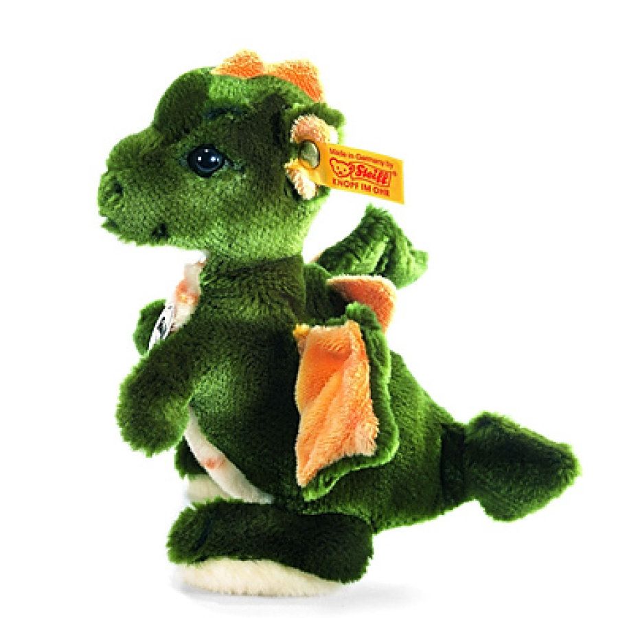 Steiff Raudi de jongensdraak 17 cm groen staand