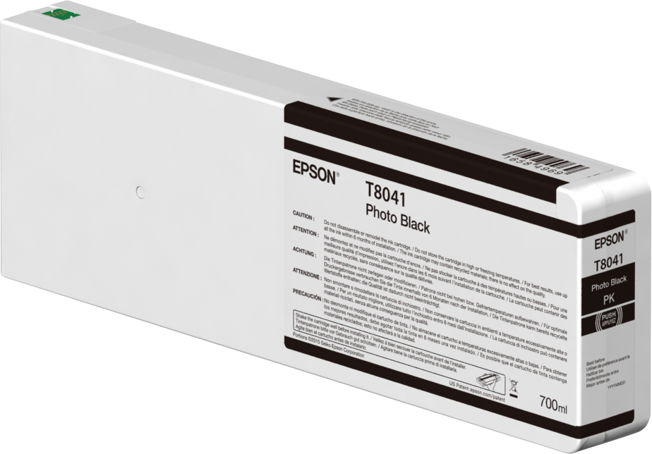 Epson Singlepack Photo Black T804100 UltraChrome HDX/HD 700ml single pack / foto zwart