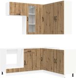 vidaXL Keukenblok LUCCA, 8 stuks, Artisanaal eiken, Hout