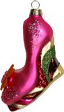 HD Collection Ornement de Noël en verre Chaussure Rose 11,9 cm
