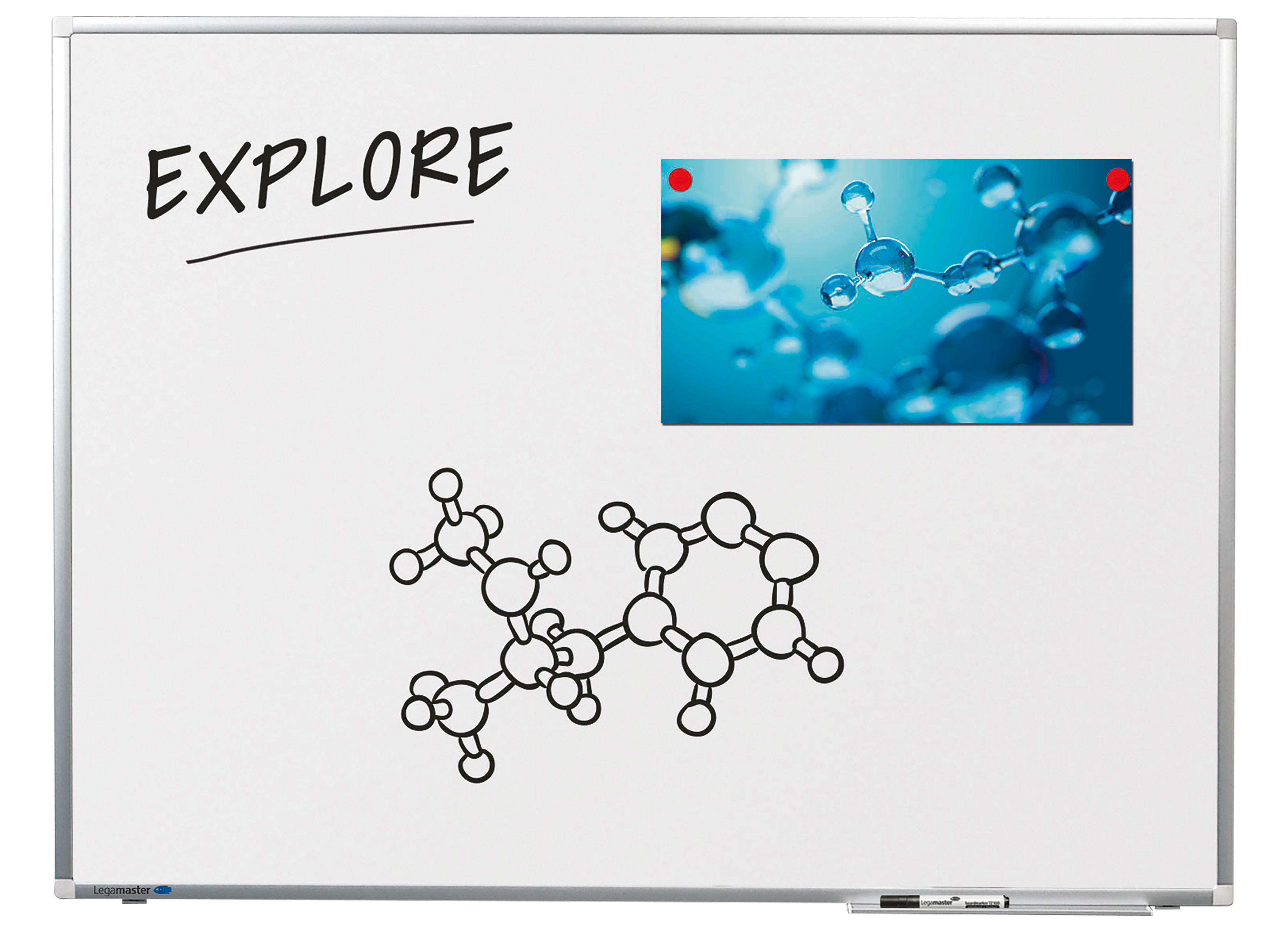 Legamaster Whiteboard - 120 x 120 cm - Wit/Grijs