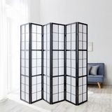 Homestyle4u Kamerscherm 6 panelen - 264x175 cm - zwart