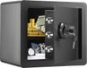 Coffre-fort 1.2 Pieds cubes pour la maison, coffre-fort de sécurité en acier avec clavier numérique et 2 clés, coffre-fort d'armoire avec sac ignifuge, protège espèces, or, bijoux, documents pour la maison, l'hôtel, 15.8x11.8x13.8 pouces