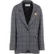 Tissu Blazer à tête unique en laine avec broche dorée