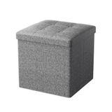 Oak & Tea Opvouwbare Ottomaanse opbergstoel, opvouwbare voetkruk met opslag, schoenen veranderende kruk, voetsteun opbergdozen met deksel, voor slaapkamer woonkamer, grijs 30x30x30cm