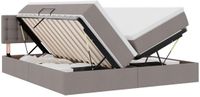 vidaXL LED opbergbed met matras Taupe 180 x 200 cm Stof